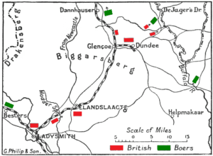 Elandslaagte battle positions map