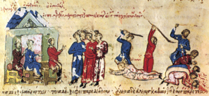 Fresco of persecution of the dualist Paulicians
