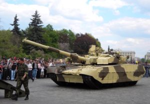 T-84 Oplot guided onto a tank transporter